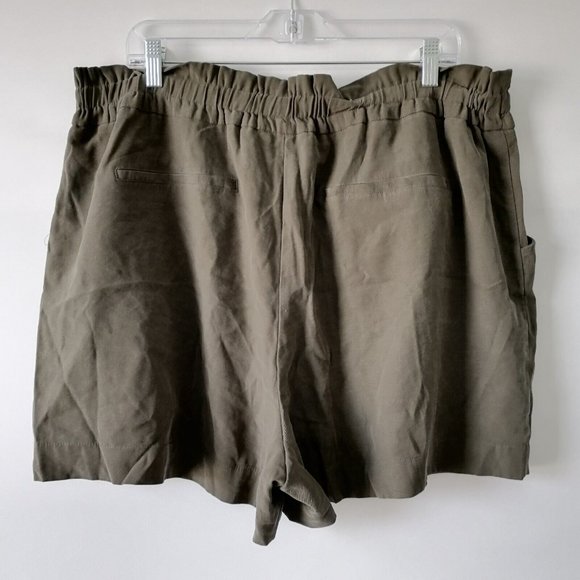 Simply Vera Vera Wang Womens Olive Ruched Pull On Summer Casual Shorts Size 1X - Picture 4 of 7